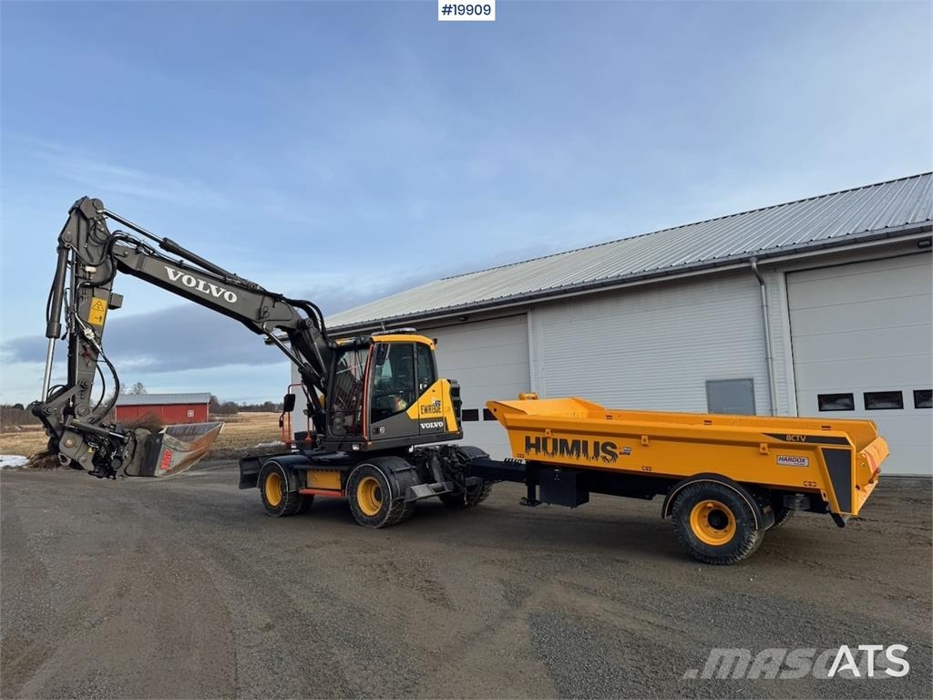 Volvo EWR130 Wheeled Excavator with Rototilt and 2 Bucke Beltegraver