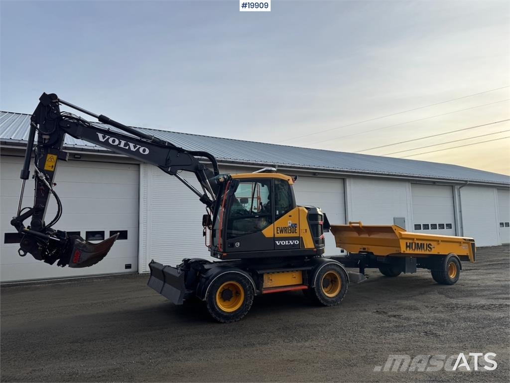 Volvo EWR130 Wheeled Excavator with Rototilt and 2 Bucke Beltegraver
