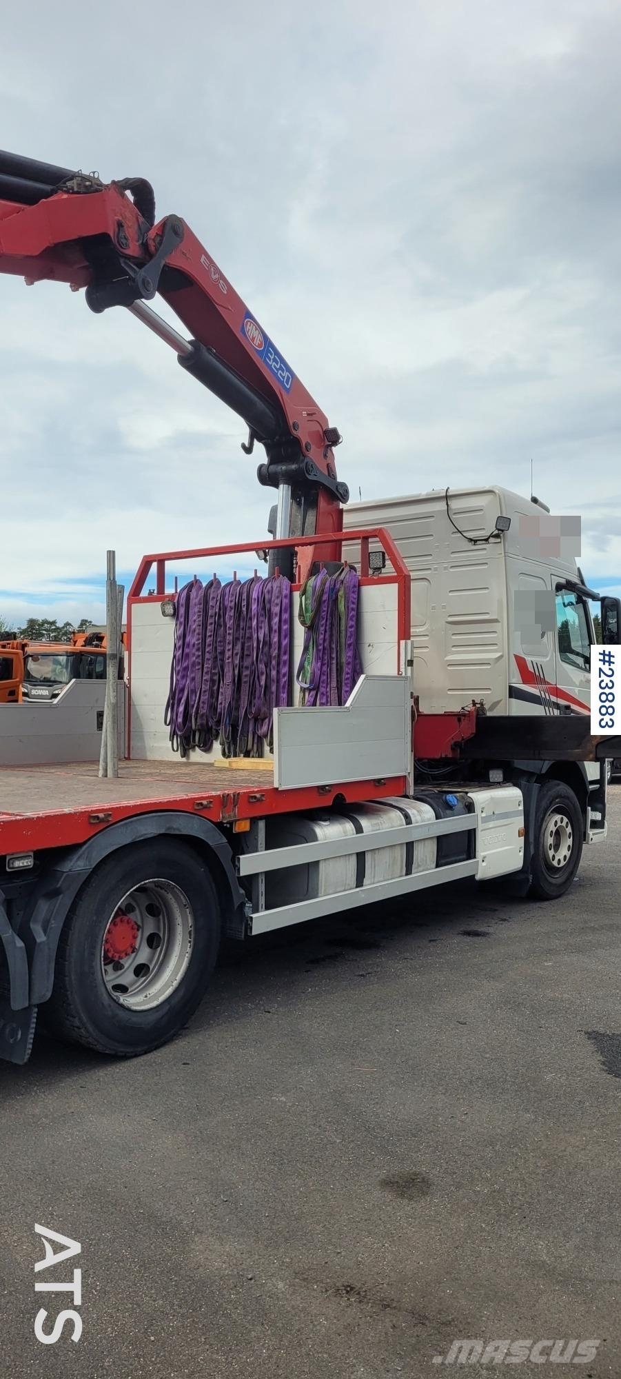 Volvo FM500 6x2 Crane Truck with 32 tm HMF Crane Vlakke laadvloer met kraan