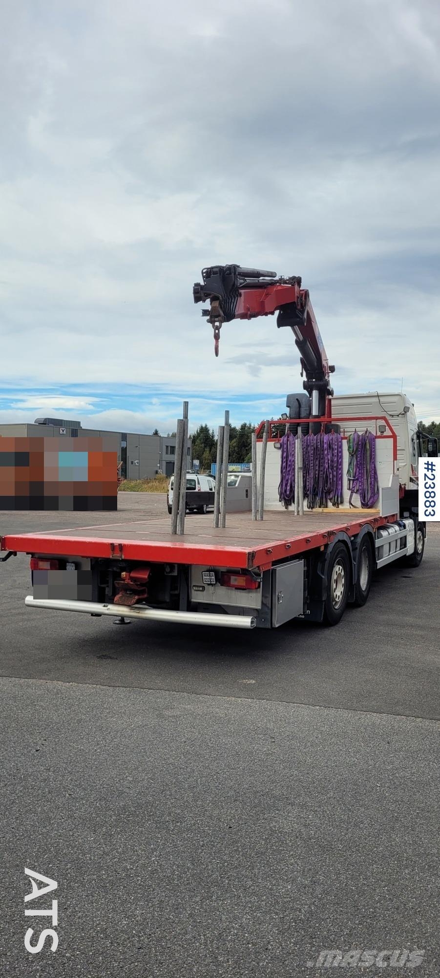 Volvo FM500 6x2 Crane Truck with 32 tm HMF Crane Vlakke laadvloer met kraan