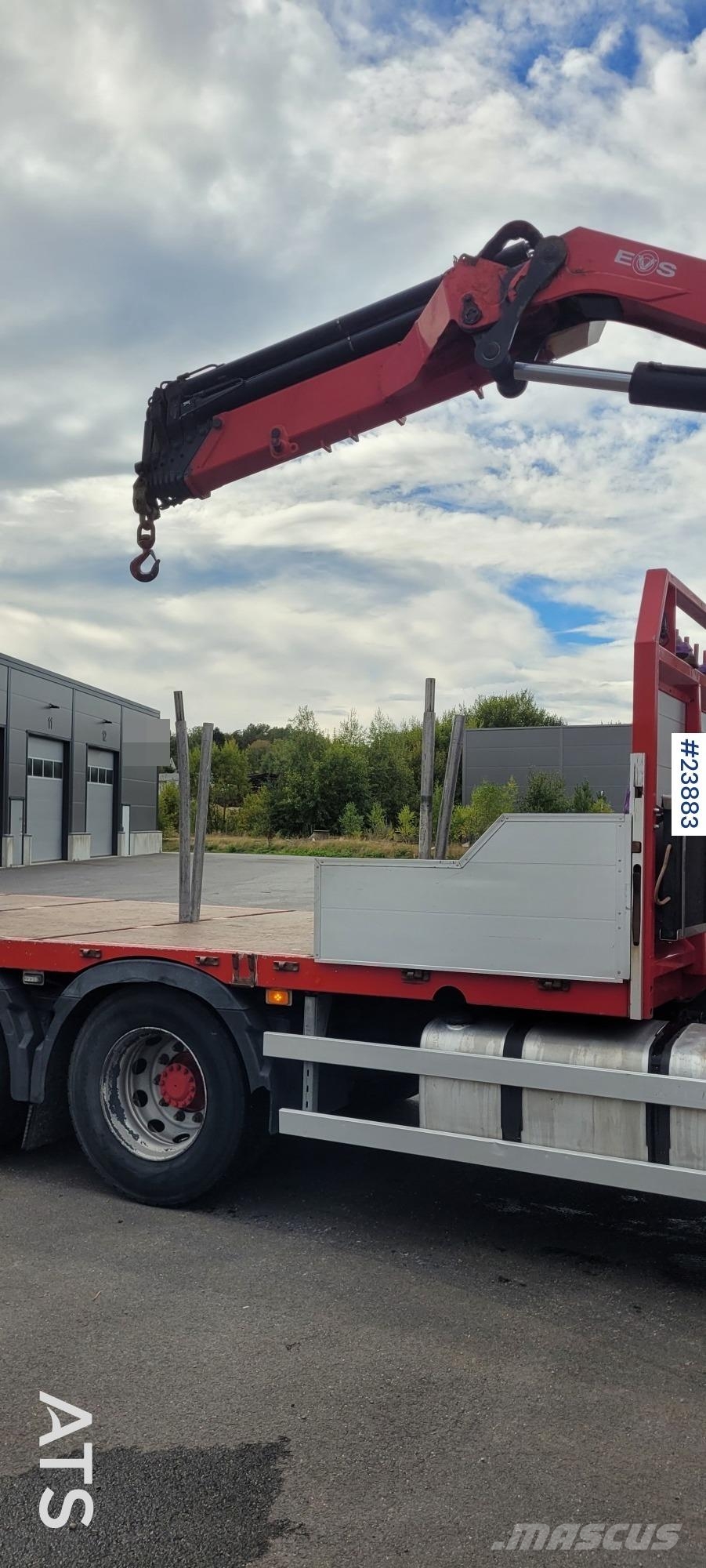 Volvo FM500 6x2 Crane Truck with 32 tm HMF Crane Vlakke laadvloer met kraan