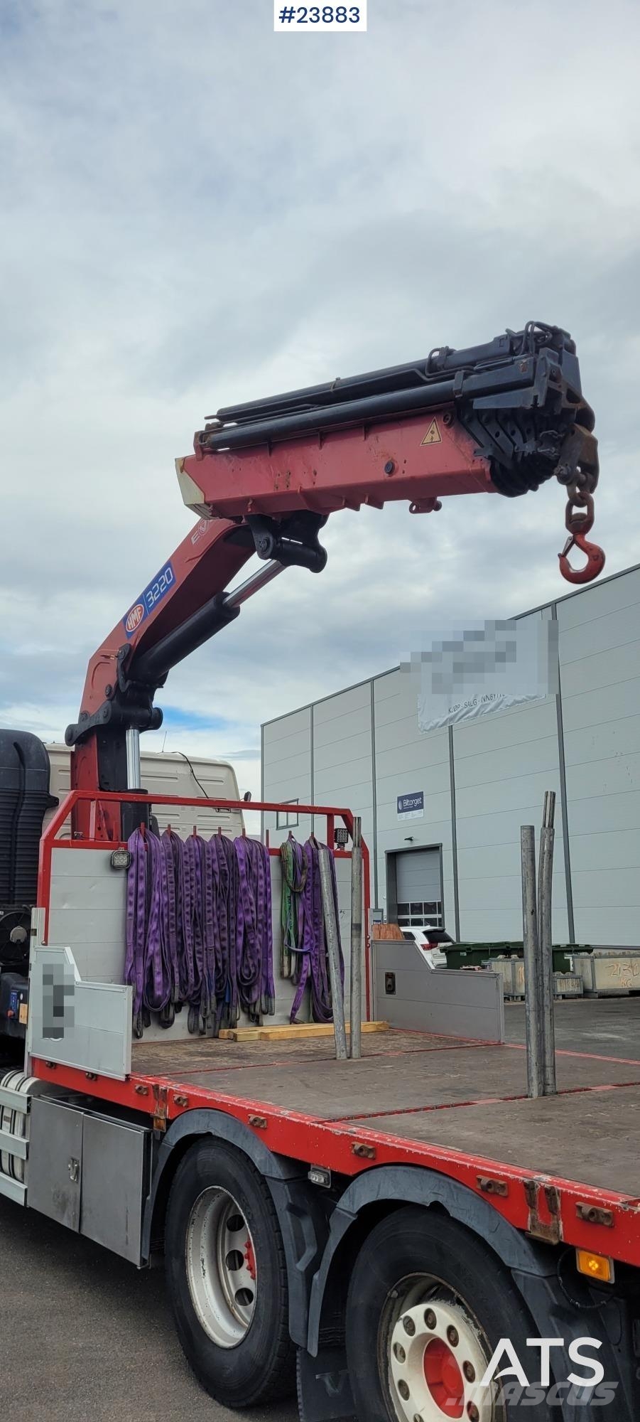 Volvo FM500 6x2 Crane Truck with 32 tm HMF Crane Vlakke laadvloer met kraan