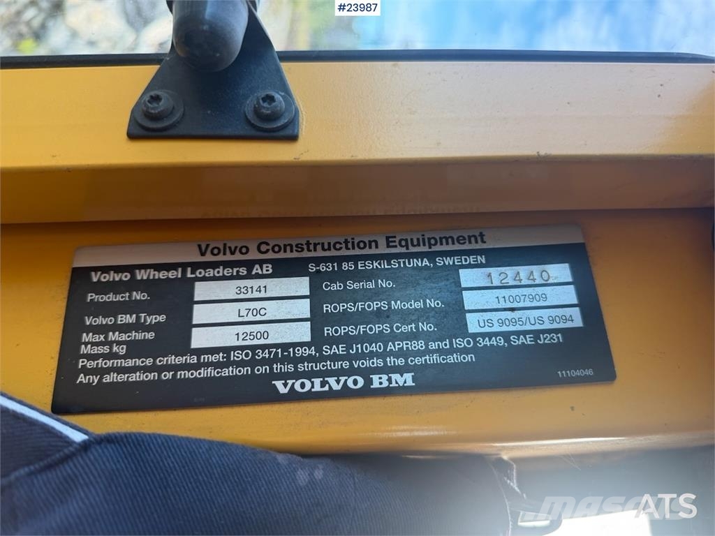 Volvo L70C Wheel Loader with 2 Buckets Iekrāvēji uz riteņiem