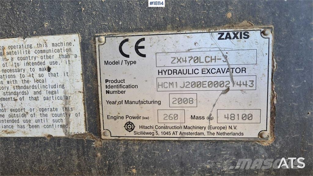 Hitachi ZX 470LCH-3 Vikšriniai ekskavatoriai