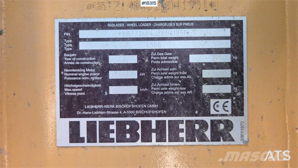 Liebherr L566 Ładowarki kołowe