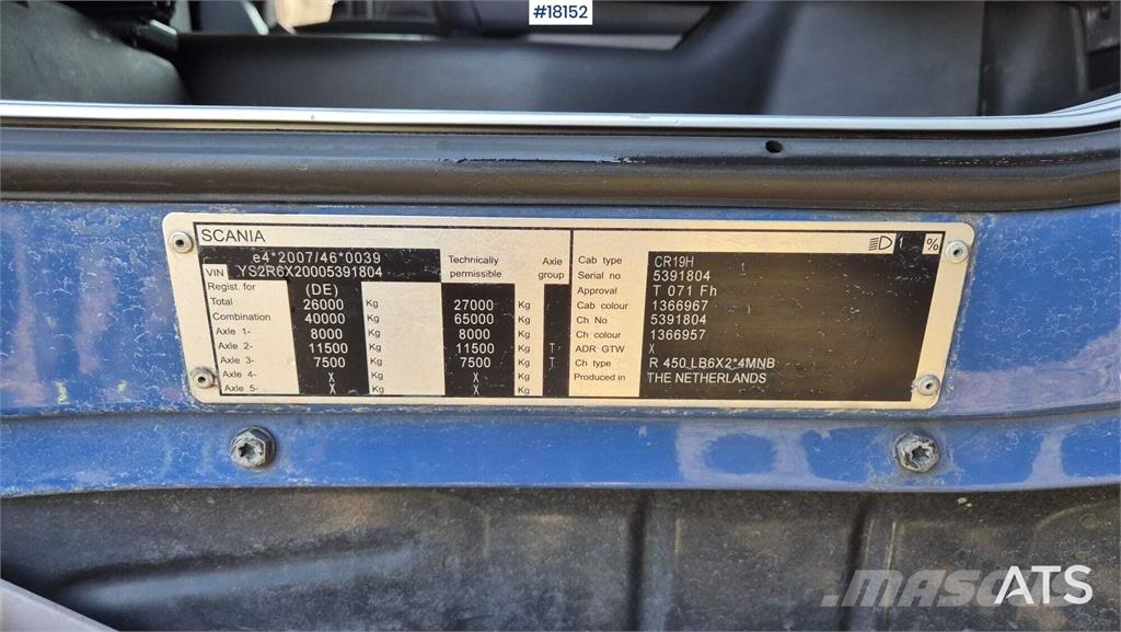 Scania R450 Platós/Csörlős teherautók