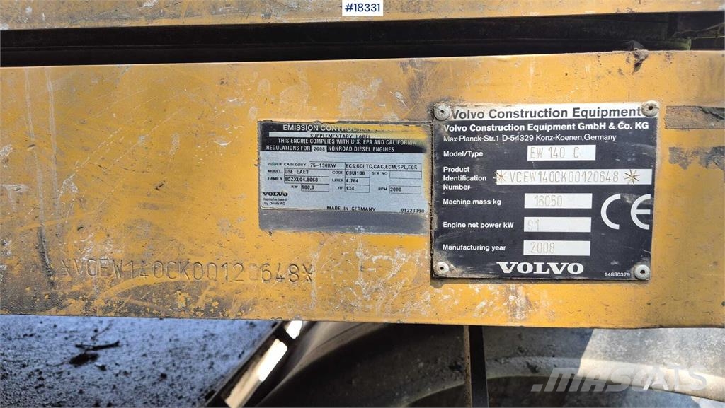 Volvo EW 140 C Lastik tekerli ekskavatörler