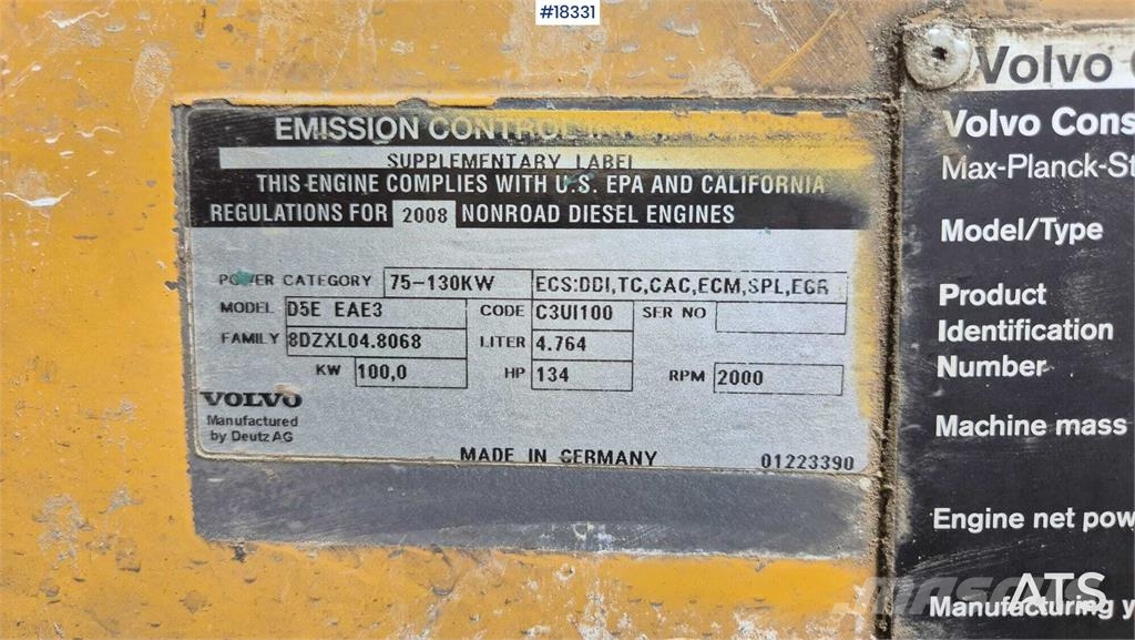 Volvo EW 140 C Lastik tekerli ekskavatörler