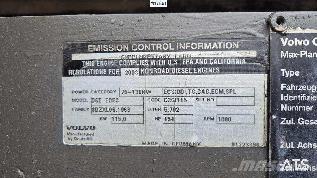 Volvo EW 160C Колісні екскаватори