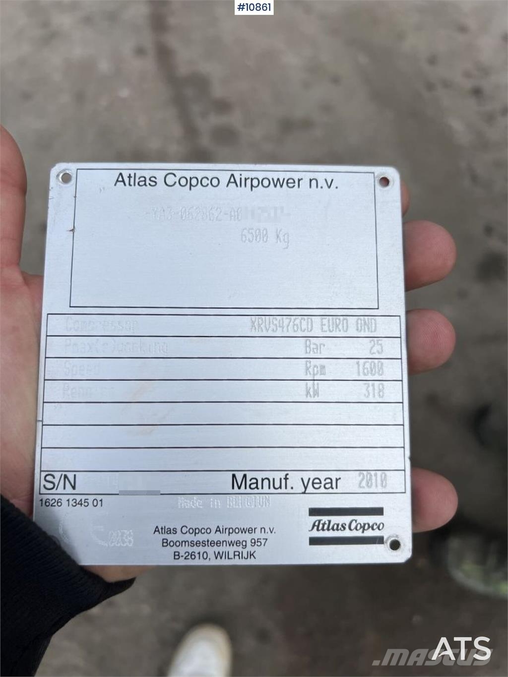 Atlas Copco XRVS476 CD Compressor Kompresori