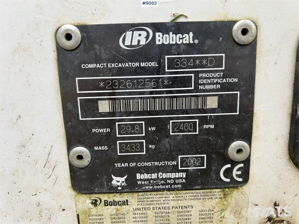 Bobcat 334 Міні-екскаватори < 7т