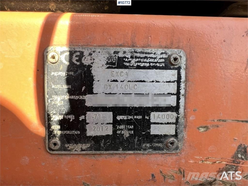 Doosan DX 140 LC with grading bucket Rupsgraafmachines