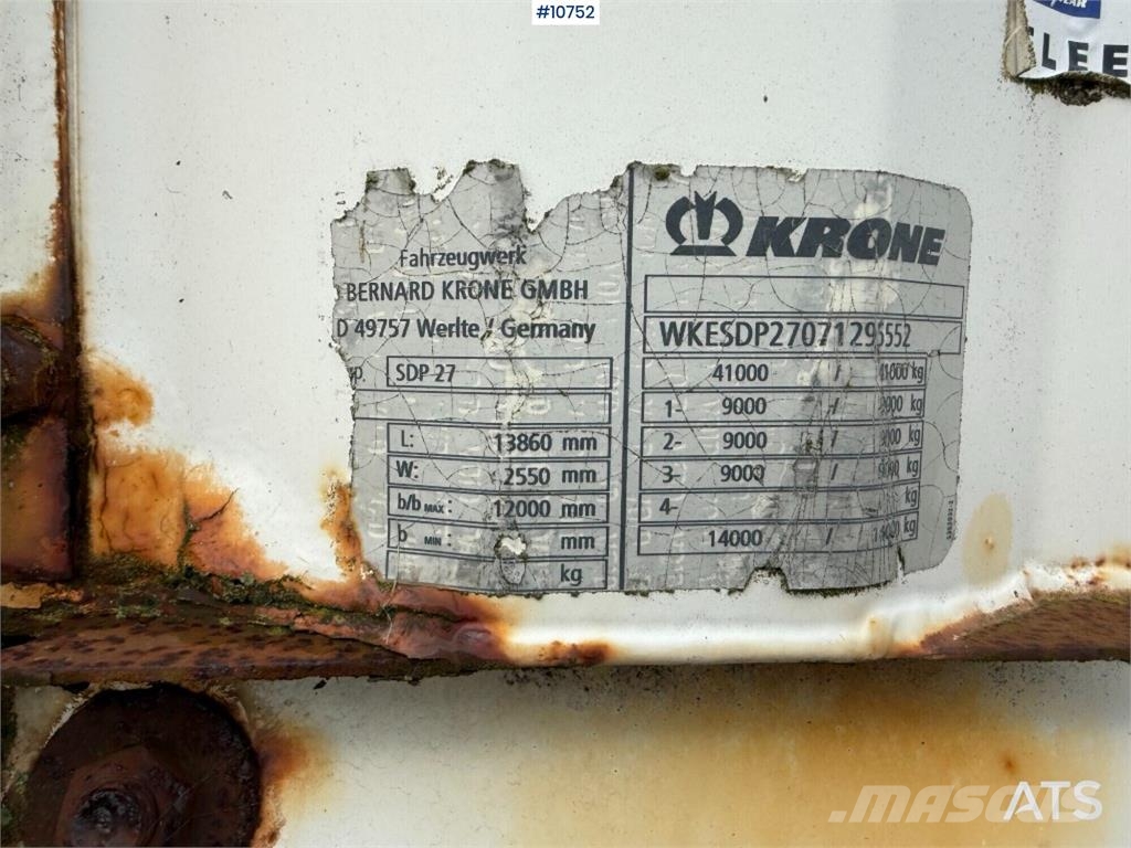 Krone SDP27 Semirremolques con caja de lona
