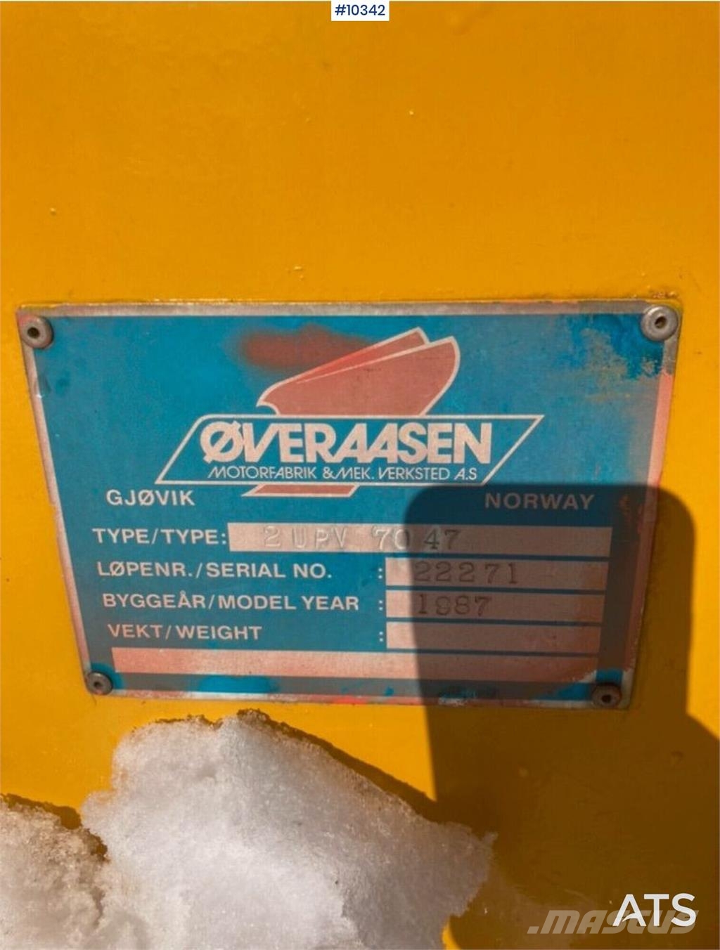 OVERAASEN 2UPV Snow blower Autres accessoires