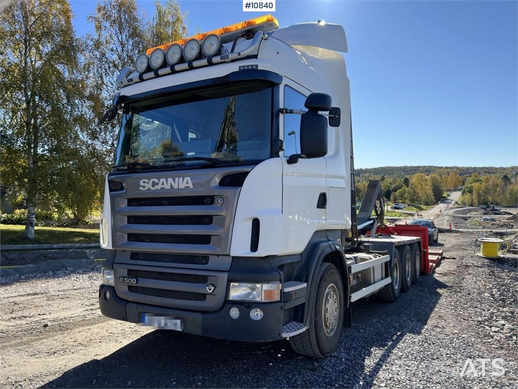 Scania R500 8x4 Hooklift Truck Treileri ar āķi