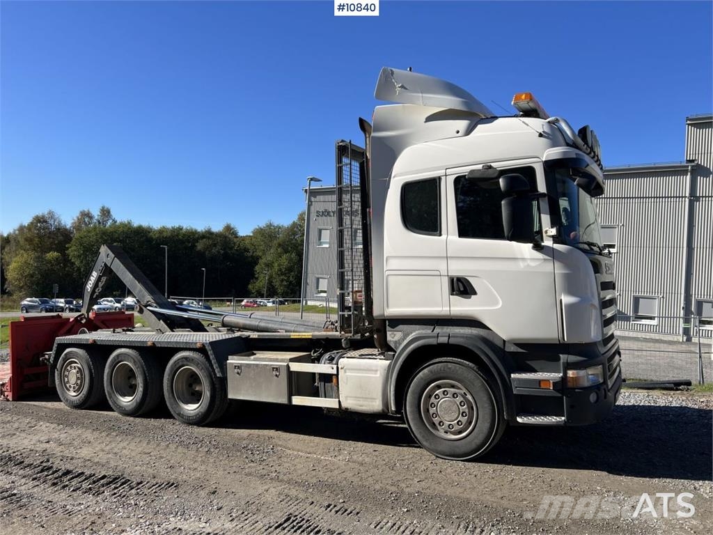 Scania R500 8x4 Hooklift Truck Treileri ar āķi