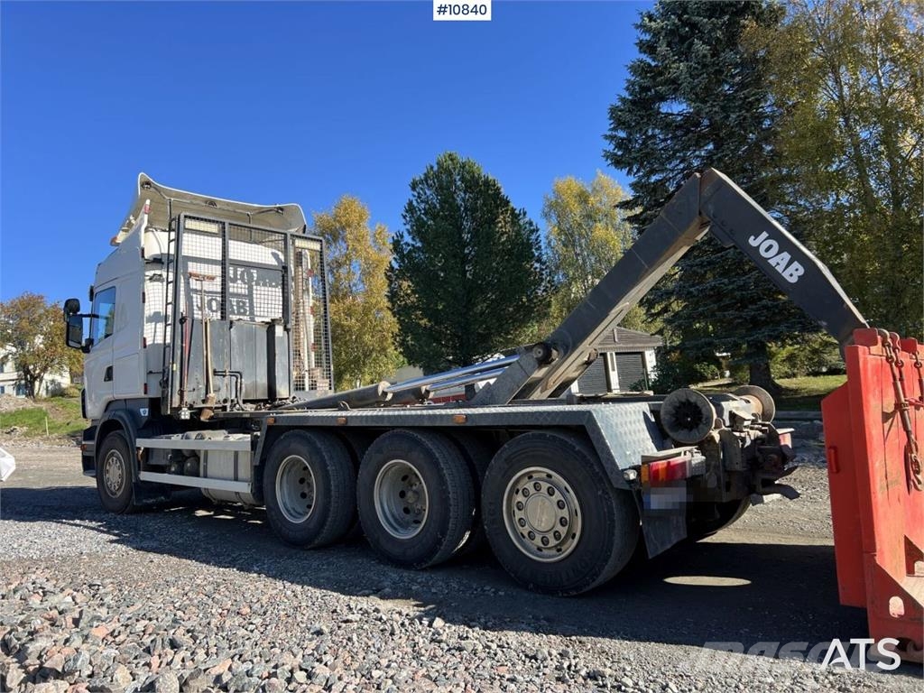 Scania R500 8x4 Hooklift Truck Treileri ar āķi