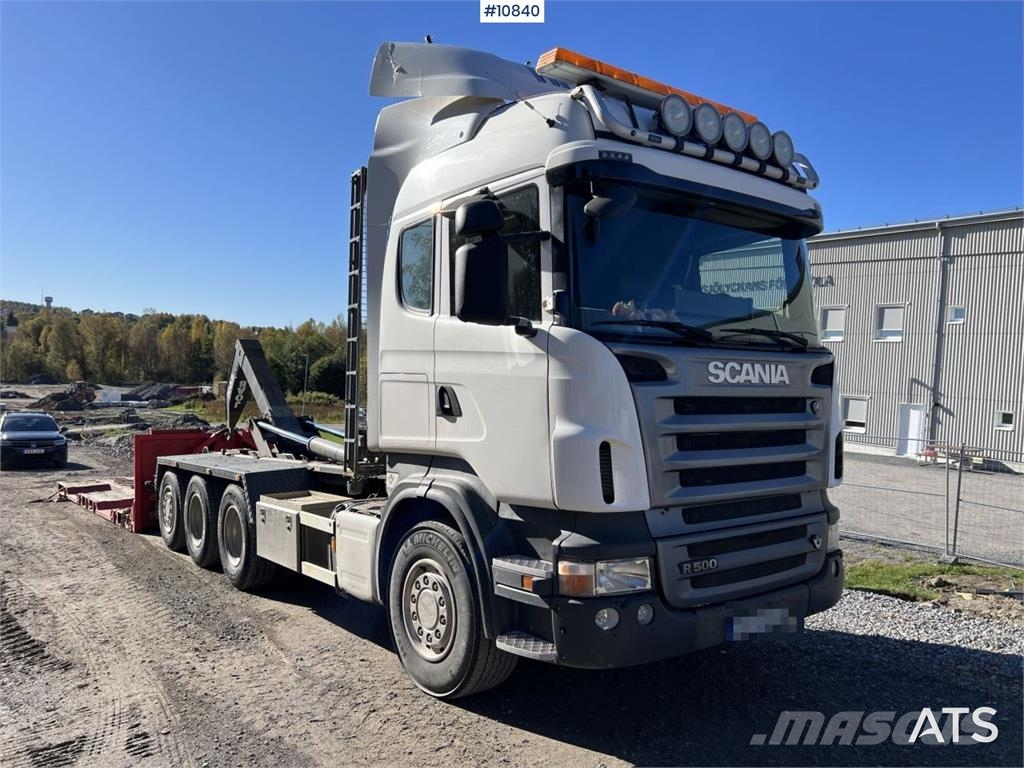 Scania R500 8x4 Hooklift Truck Treileri ar āķi