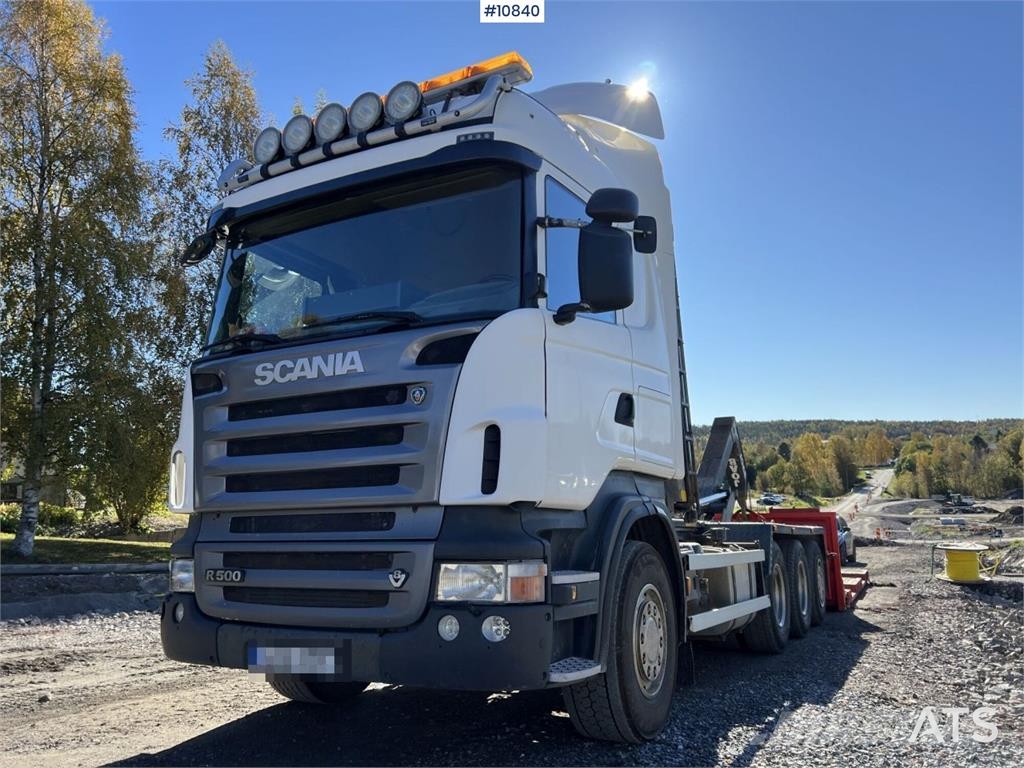 Scania R500 8x4 Hooklift Truck Treileri ar āķi