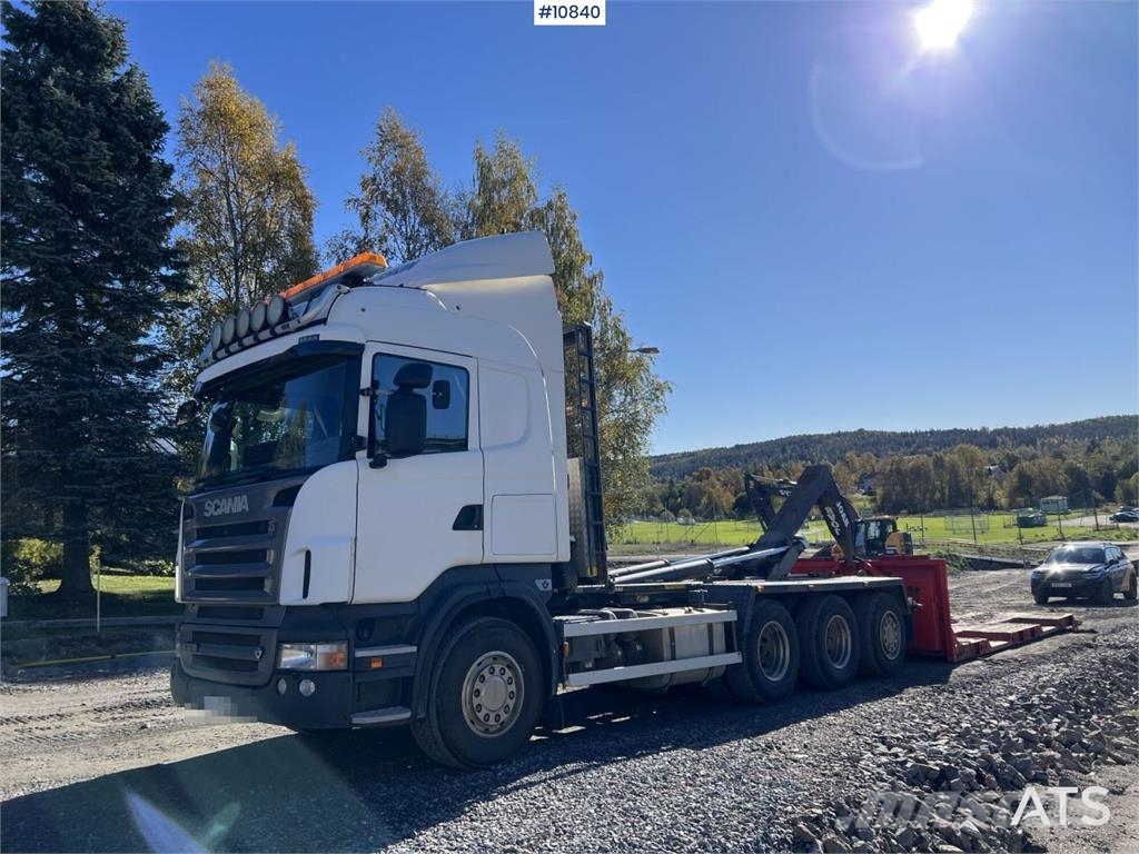 Scania R500 8x4 Hooklift Truck Treileri ar āķi
