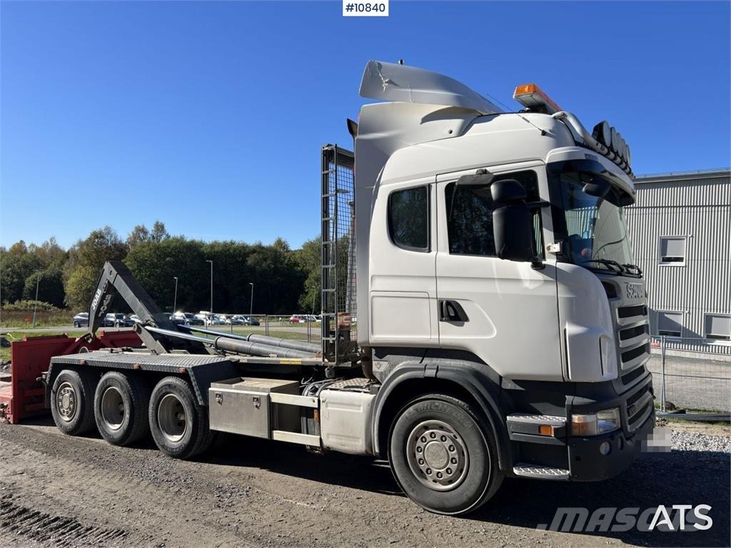 Scania R500 8x4 Hooklift Truck Treileri ar āķi