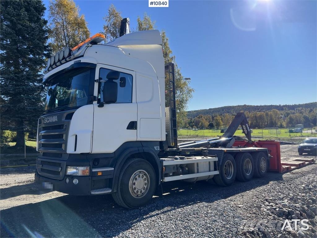 Scania R500 8x4 Hooklift Truck Treileri ar āķi