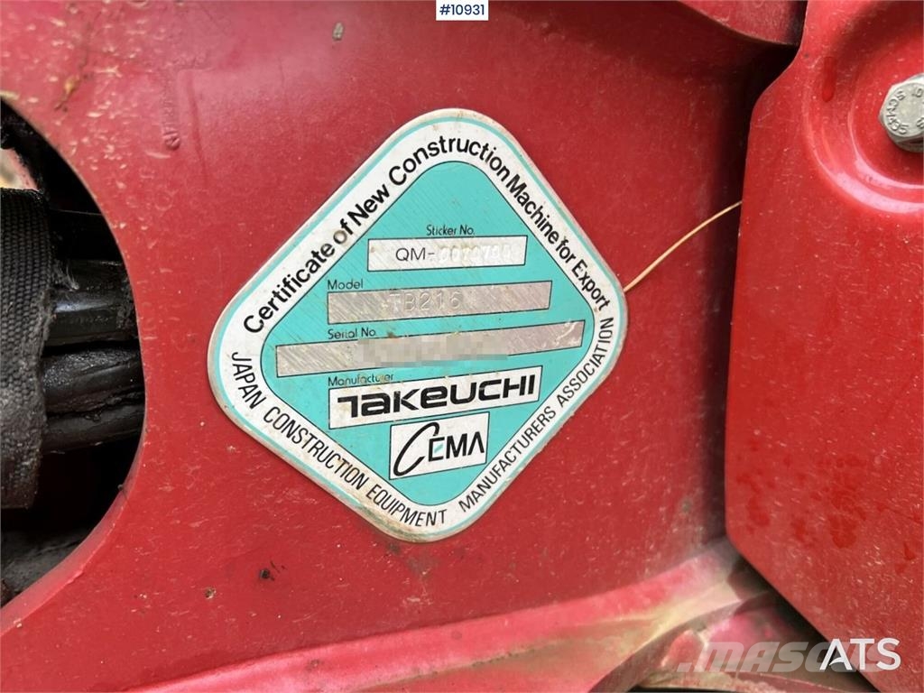 Takeuchi TB216 Miniescavatori