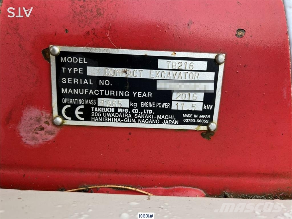 Takeuchi TB216 Miniescavatori