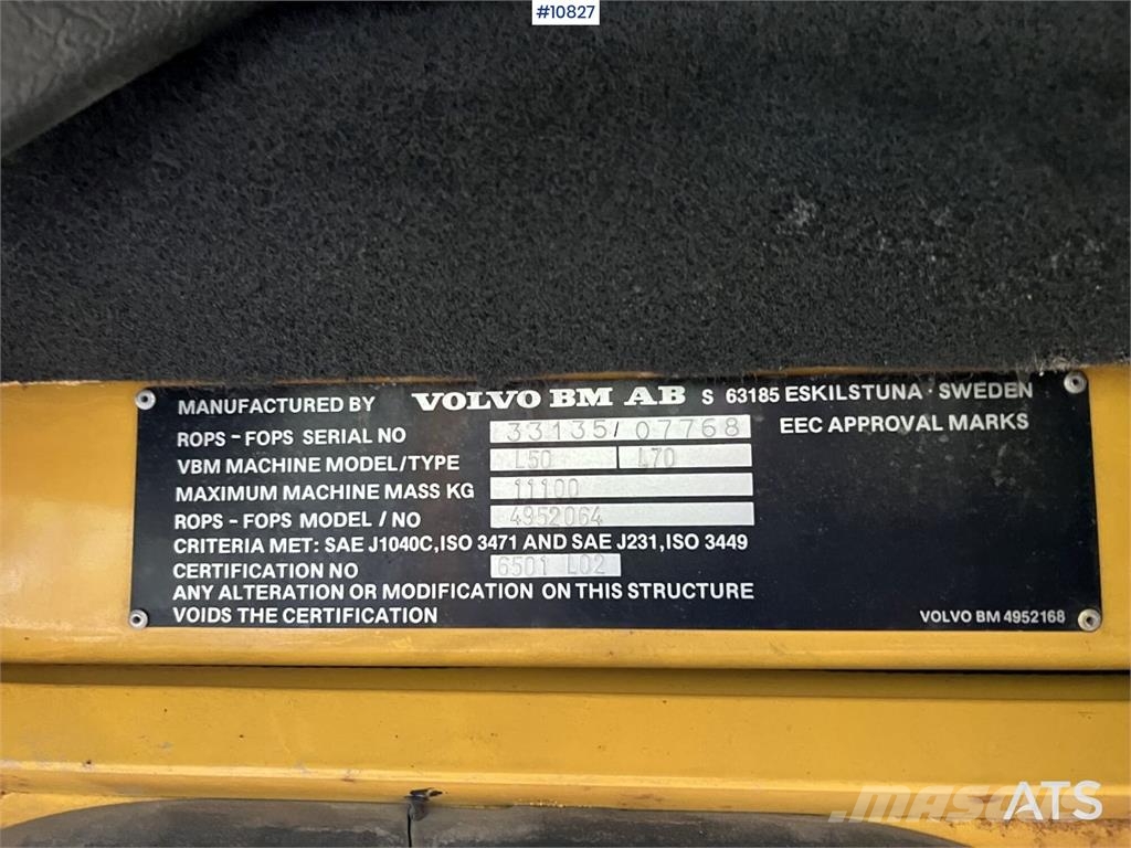 Volvo BM L50 Utovarivači na kotačima