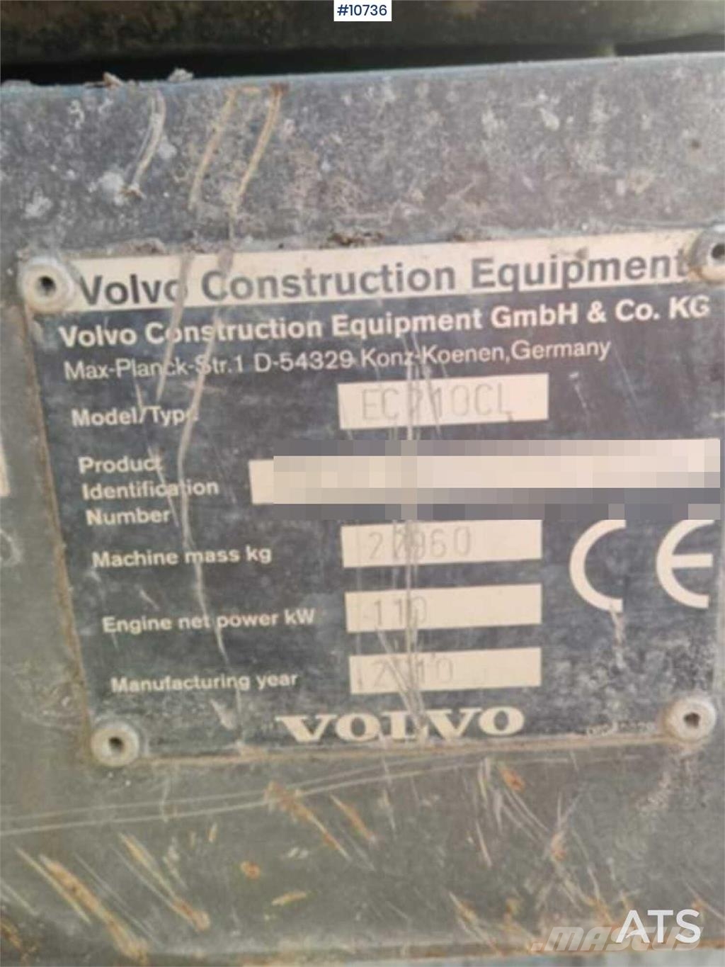 Volvo EC210CL Excavator with Excavation System and Attac Excavadoras sobre orugas