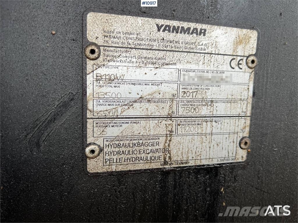 Yanmar B110W Wheeled excavators