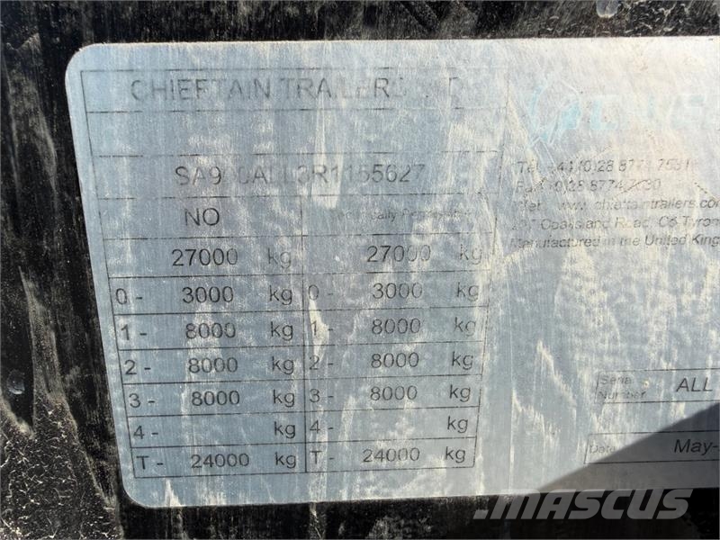 Chieftain 3-akslet maskinhenger for traktor m/kulekobling ملحقات أخرى للجرارات