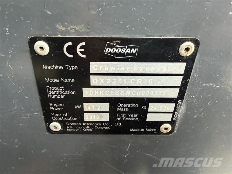Doosan DX235LCR-5 2018 – korthekk gravemaskin 25 tonn – t Гусеничные экскаваторы