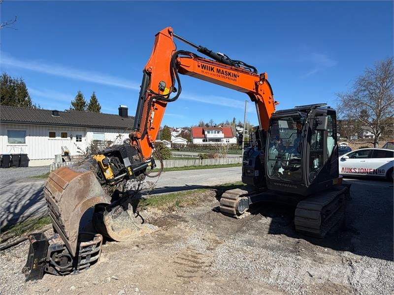 Hitachi ZX85US-6 beltegraver - Engcon tiltrotator med EC-O Escavadeiras de esteiras