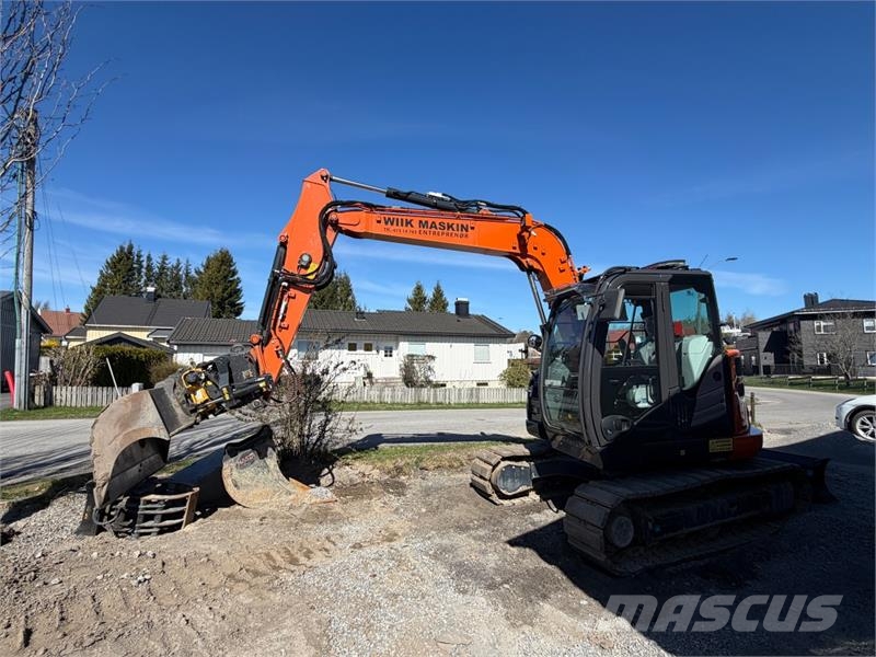 Hitachi ZX85US-6 beltegraver - Engcon tiltrotator med EC-O Escavadeiras de esteiras