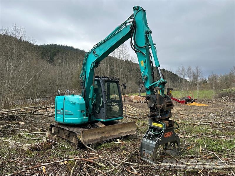 Kobelco SK75SR Gravemaskin Rotortilt, tømmerklype og pusse Rupsgraafmachines