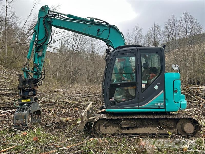 Kobelco SK75SR Gravemaskin Rotortilt, tømmerklype og pusse Rupsgraafmachines