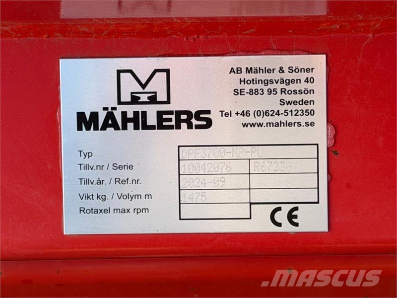  Mahlers DPF diagonal plog - 3,70m - Nytt slitestål Alte accesorii tractor