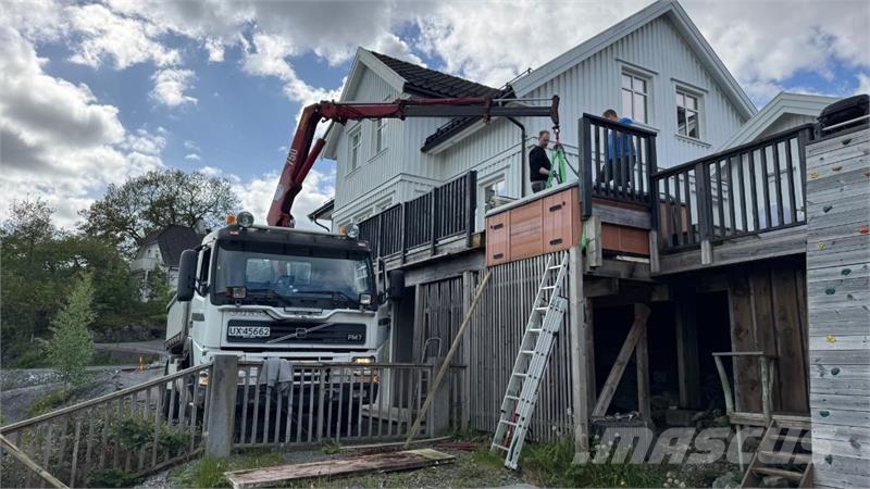 Volvo FM7 4x2 kranbil, HMF 753 K2, 3-veis tipp, kran ser Kranbil