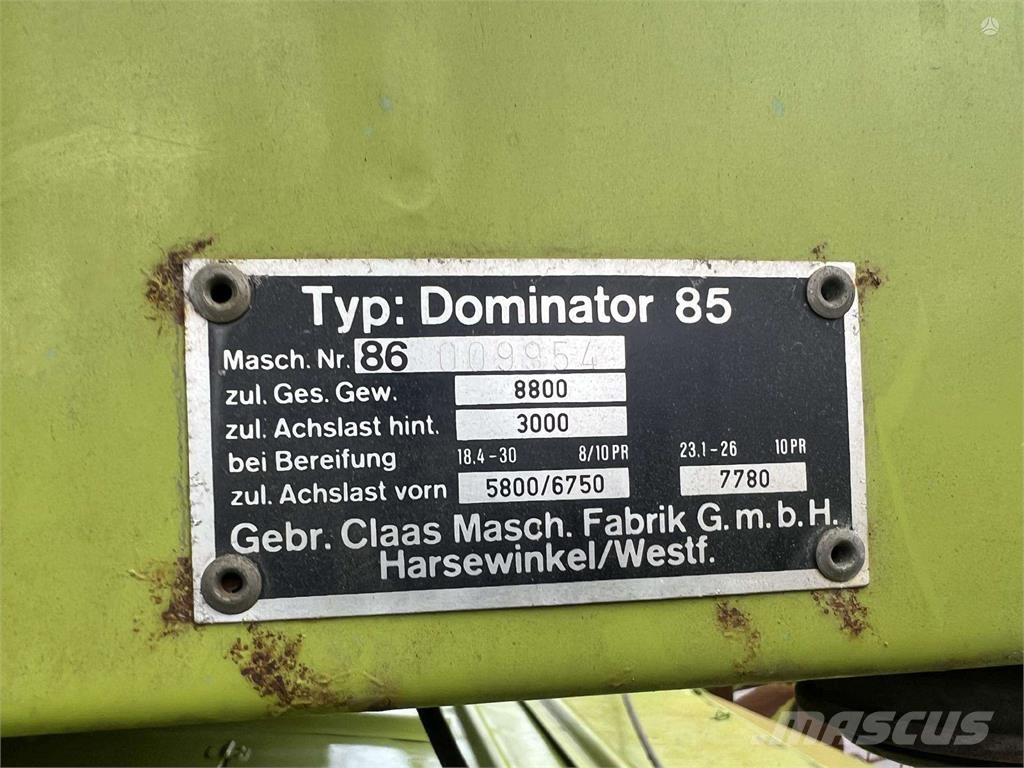 CLAAS Dominator 85 Kombajni