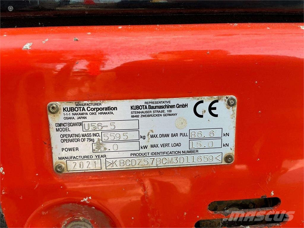 Kubota U56-5 Escavadeiras de esteiras