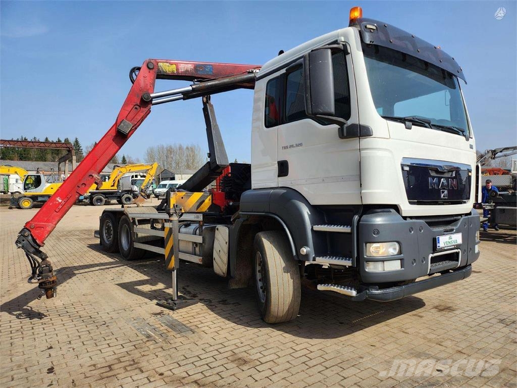 MAN TGS 26.320 6x2-4 + Hyvalift + HMF 1643-Z2 Камиони с кран с кука