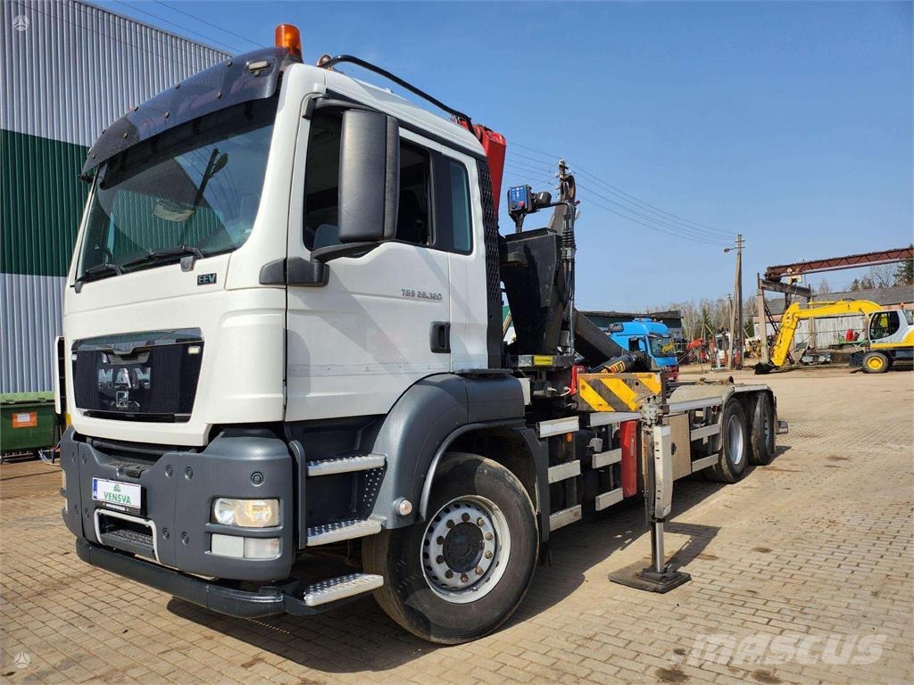 MAN TGS 26.320 6x2-4 + Hyvalift + HMF 1643-Z2 Камиони с кран с кука