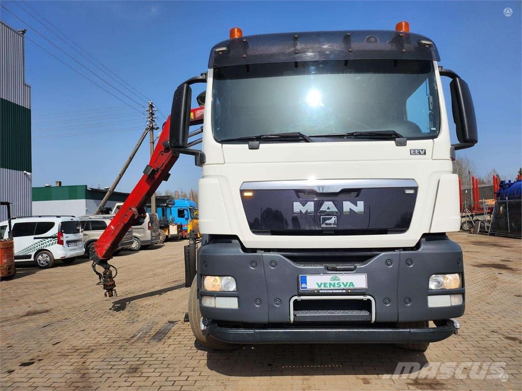 MAN TGS 26.320 6x2-4 + Hyvalift + HMF 1643-Z2 شاحنات قلابة