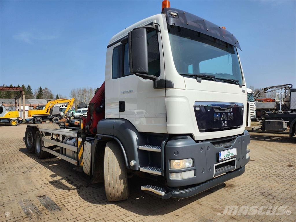 MAN TGS 26.320 6x2-4 + Hyvalift + HMF 1643-Z2 شاحنات قلابة