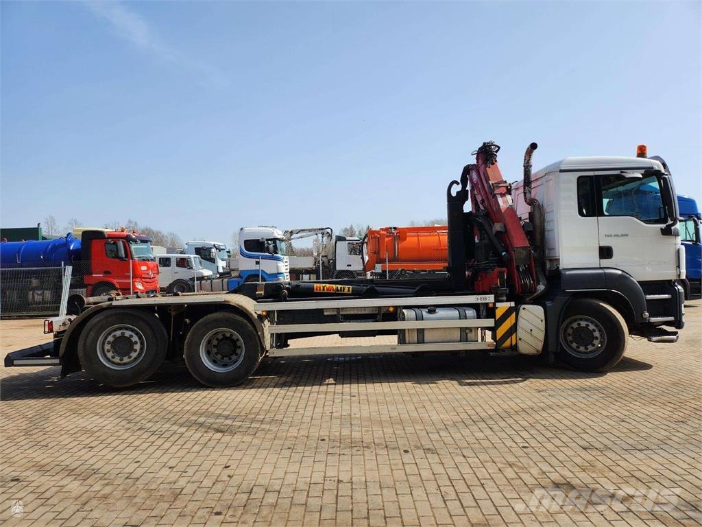 MAN TGS 26.320 6x2-4 + Hyvalift + HMF 1643-Z2 شاحنات قلابة