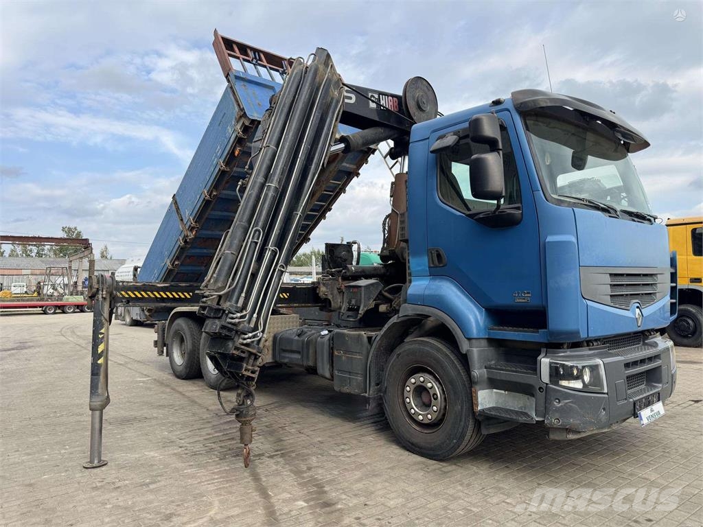 Renault Premium 410 6x4 EURO5 + HIAB 322EP-5 Tipper trucks