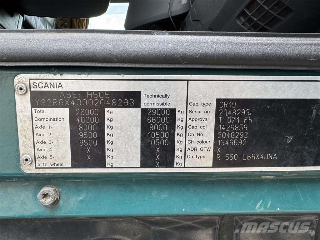 Scania R560 6x4 Camiones con chasís y cabina