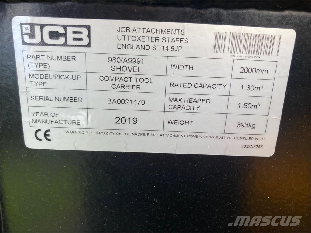 JCB Agri Bucket on Toolcarrier brackets Agriculture - Autres