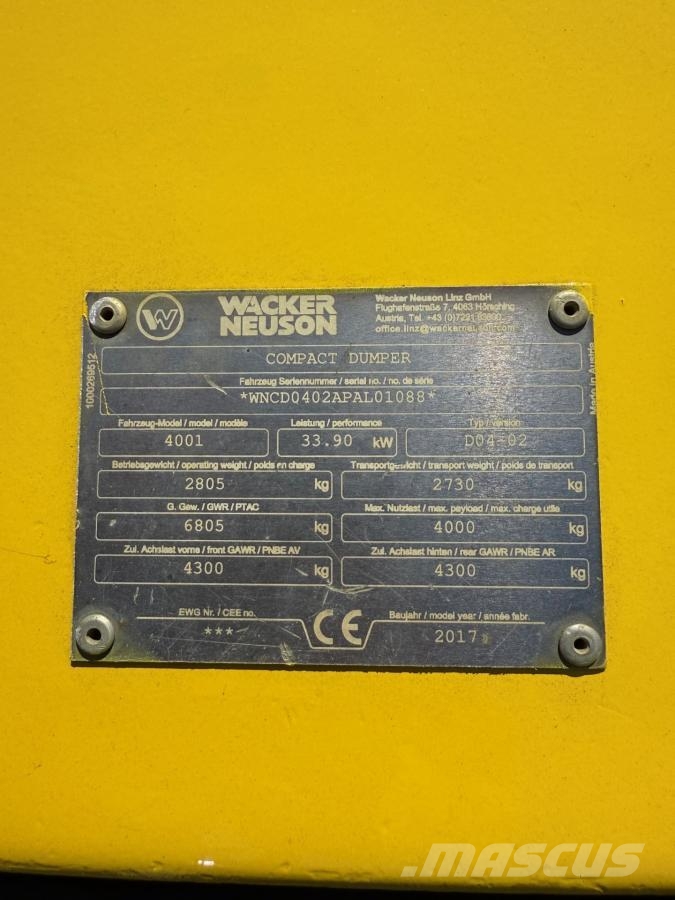Wacker Neuson 4001 Dumpere